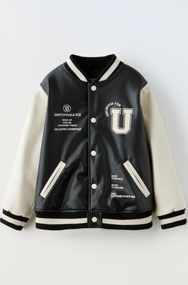 NEU ZARA JUNGEN PILOTENJACKE MIT FARBLICH ABGESETZTER STICKEREI-Gr.152