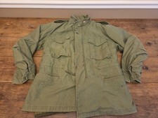 Vintage US Military M-65 Field Jacket Sateen OG-107 Army Coat Large Green