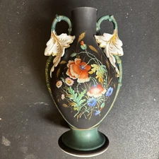 Antique French Old Paris Porcelain Vase Hand Painted Floral 19th Century