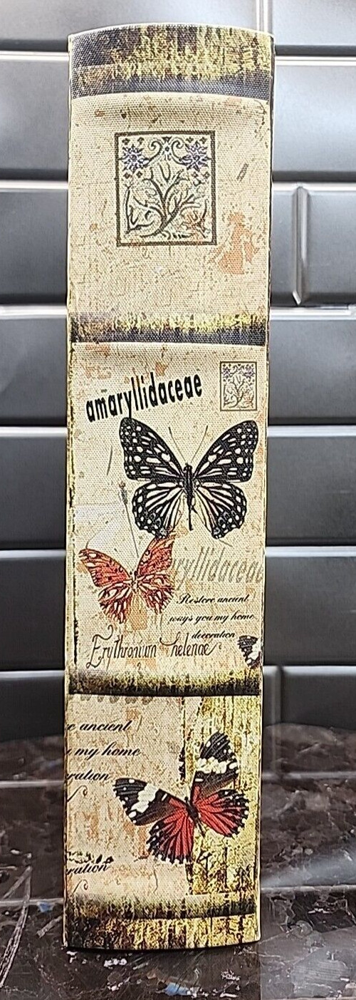 Butterfly Taxonomy Wooden Hollow Hideaway Safe Box Book Magnetic 12×8×2.75"