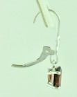 Dangling 1.90 ct  Natural Oval Garnet Earring White gold 14K leverback January  — photo 5