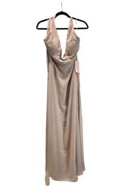 birdy grey moni convertible dress Chiffon Taupe Large NEW NWT BRIDESMAID WEDDING mandarin-collar