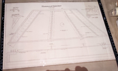 Laminated Hammered Dulcimer, 12/11, 69 String, Blueprint Plans #4 Poster 24x37in