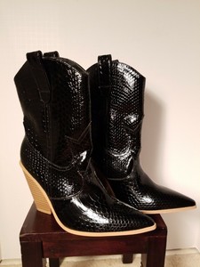 vegan leather cowboy boots