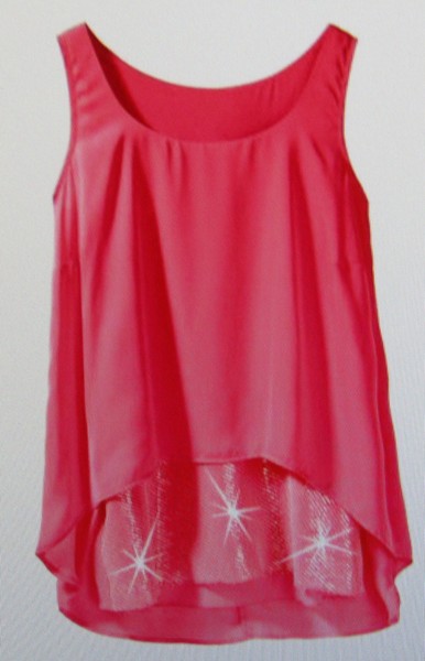 Damen Top Doppellagig A-Form Glitzer Pailletten Coralle Gr.M Neu Mit Etikett-image