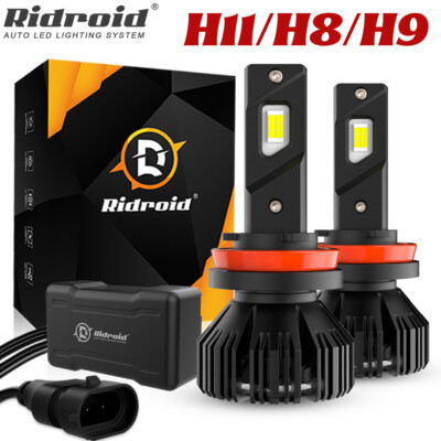H11 H8 H9 LED Headlight Kit High Low Beam CANbus Bulbs Super Bright 6500K White