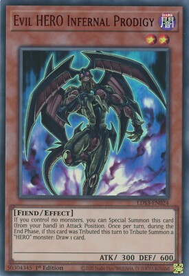 Yugioh Evil HERO Infernal Prodigy LDS3-DE024 RED Ultra 1st NM x3 Play Set