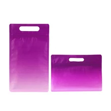 25 Purple Rice Paper Reclosable Zip Bags w. Clear Side Gusset Food Storage Pouch