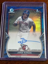 2023 Bowman Chrome Blue Crater Refractor Auto Jorge Burgos Guardians 009/150