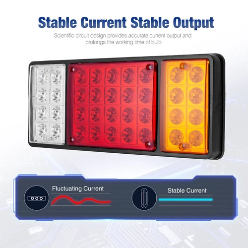 2 Pcs LED Truck Trailer Tail Lights Tail Turn Signal Brake Light Running Reverse - Picture 3 of 12