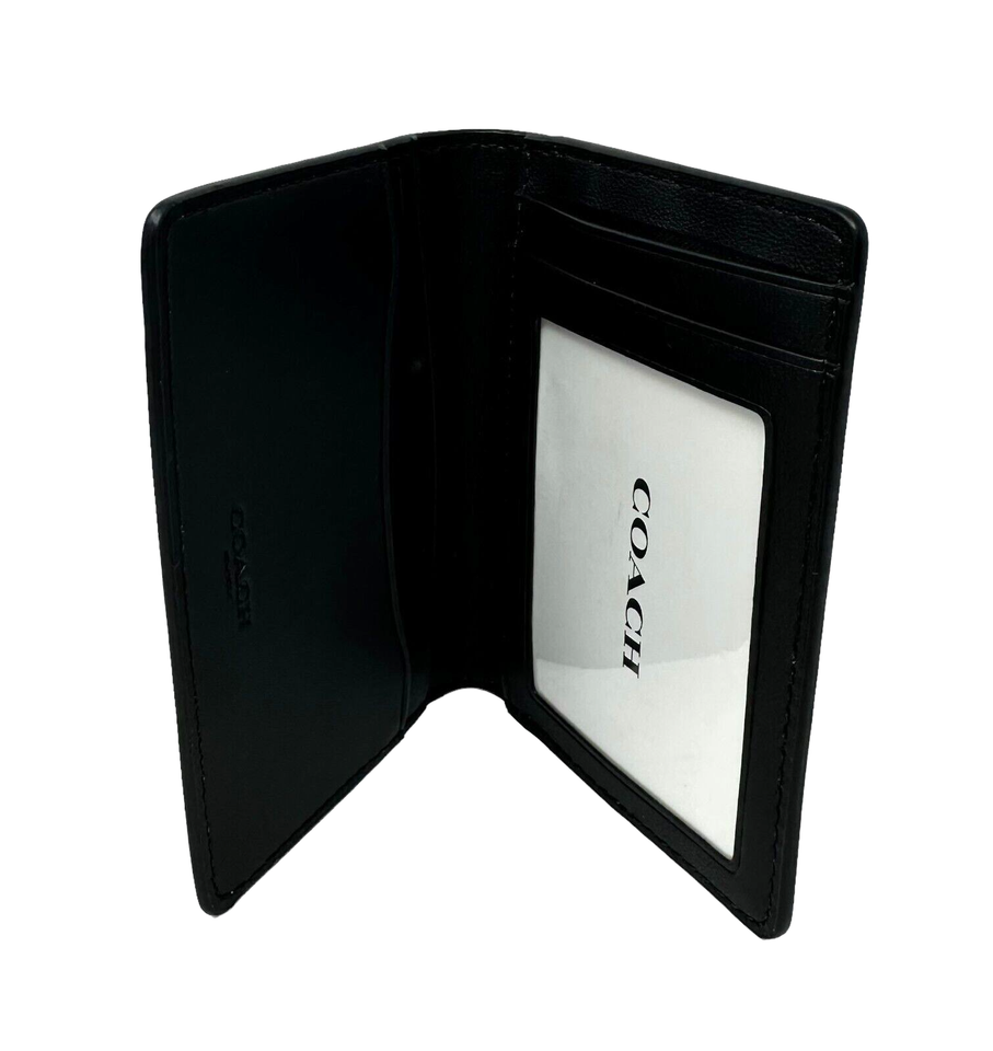 Coach Men's ID Wallet Khaki Bifold Slim Card Case Signature Canvas