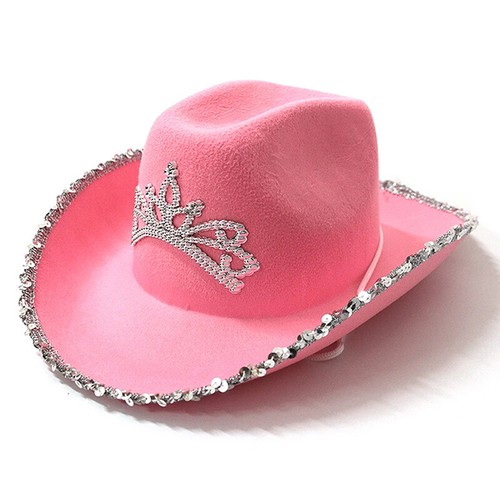 Pink Tiara Western Style Cowgirl Hats 