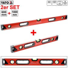 2tlg Wasserwaage Richtwaage Set 60 + 100 cm Profi Aluminium 3 Libellen Industrie