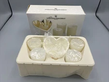 NOS International Silver Company FIVE (5) Piece Heart Candle Gift Set