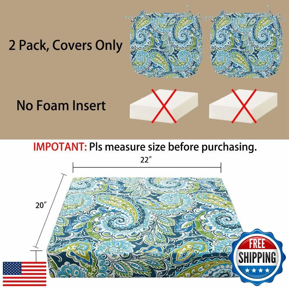 Paquete de 2 fundas de cojín de exterior de tela urraca, ¡sin inserto! Water Rep Foto 3 de 4