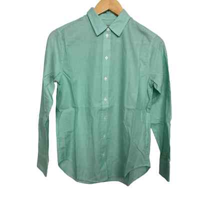 Everlane Womens Size 00 Striped Mint Green White Button Down Shirt New |  eBay