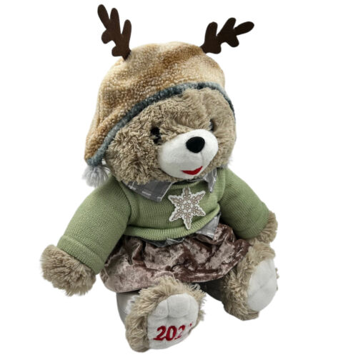 Holiday Snowflake Teddy Plush Teddy Bear Girl Christmas Stuffed Animal 2022 - Picture 2 of 13