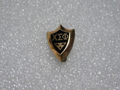 Vintage Gold Filled Chi Sigma Phi Fraternity Sorority Pin Badge