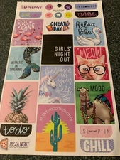 12 SHEETS OF STICKERS, EACH DIFFERENT 12 INDIVIDUAL STICKER SHEETS, OVER 250 PCS