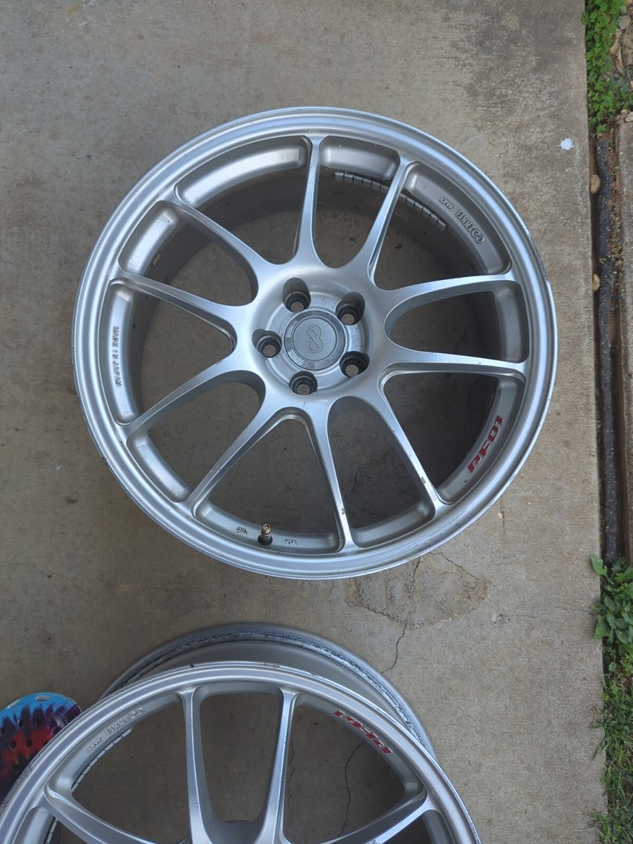 18x7.5 Enkei PF01 Wheels 5x100 +38 Offset X2 pair With