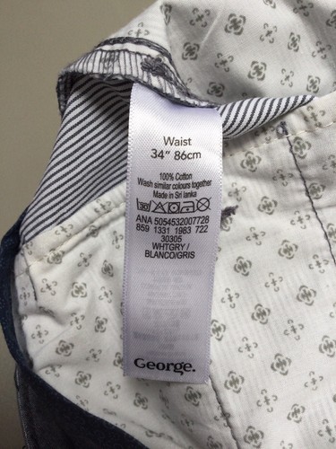 MEN'S SHORTS BOSTON CREW by GEORGE BLUE STRIPE SIZE 34 WAIST 100% COTTON - Picture 12 of 12