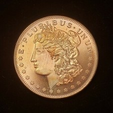 1 oz .999 Fine Silver Round - Morgan Dollar Coin Design - Pastel Toning - F2313 85.05 per troy oz