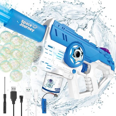 Electric Water Gun Bubble Gun 2 in 1 for Kids, Long Range Automatic Squirt Gun