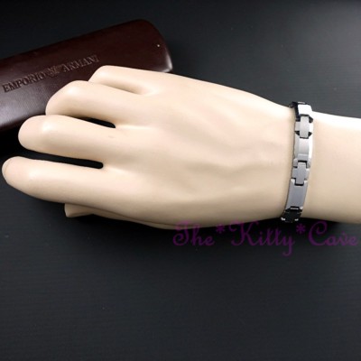 Bracelet Magnétique Tungstène Rhodium Pour Arthrite - Croix Argenté, Réglable, Unisexe, 10 Ans Garantie