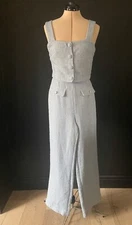Jason Wu Blue Tweed Set – Wide-Leg Pants & Vest – Size 4 – $180**