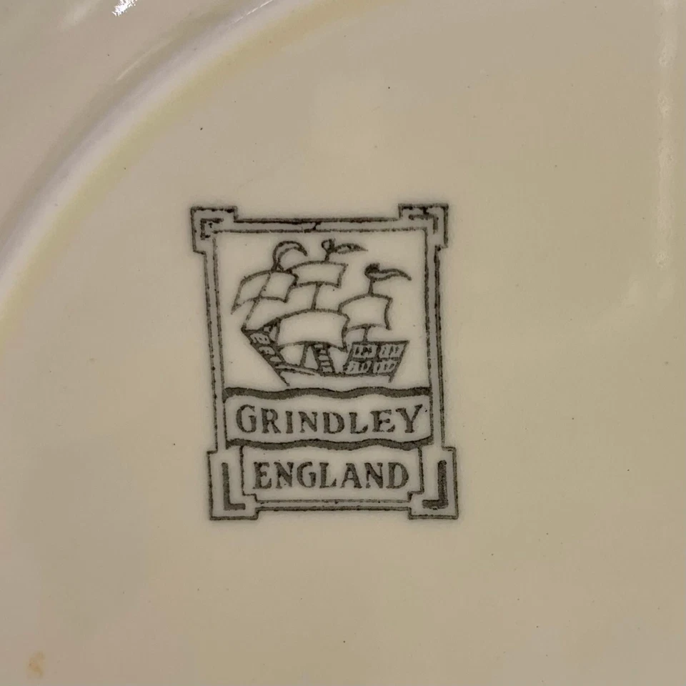 Placas Ironstone inglesas, Gridley Reino Unido, servicio años 40 para 4, azul/amarillo, 12 piezas. Foto 2 de 4