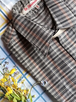 Vintage La Limousine Arbeitsshirt Herren Damen Baumwolle Neu Gr.38 Gr. Kragen 38