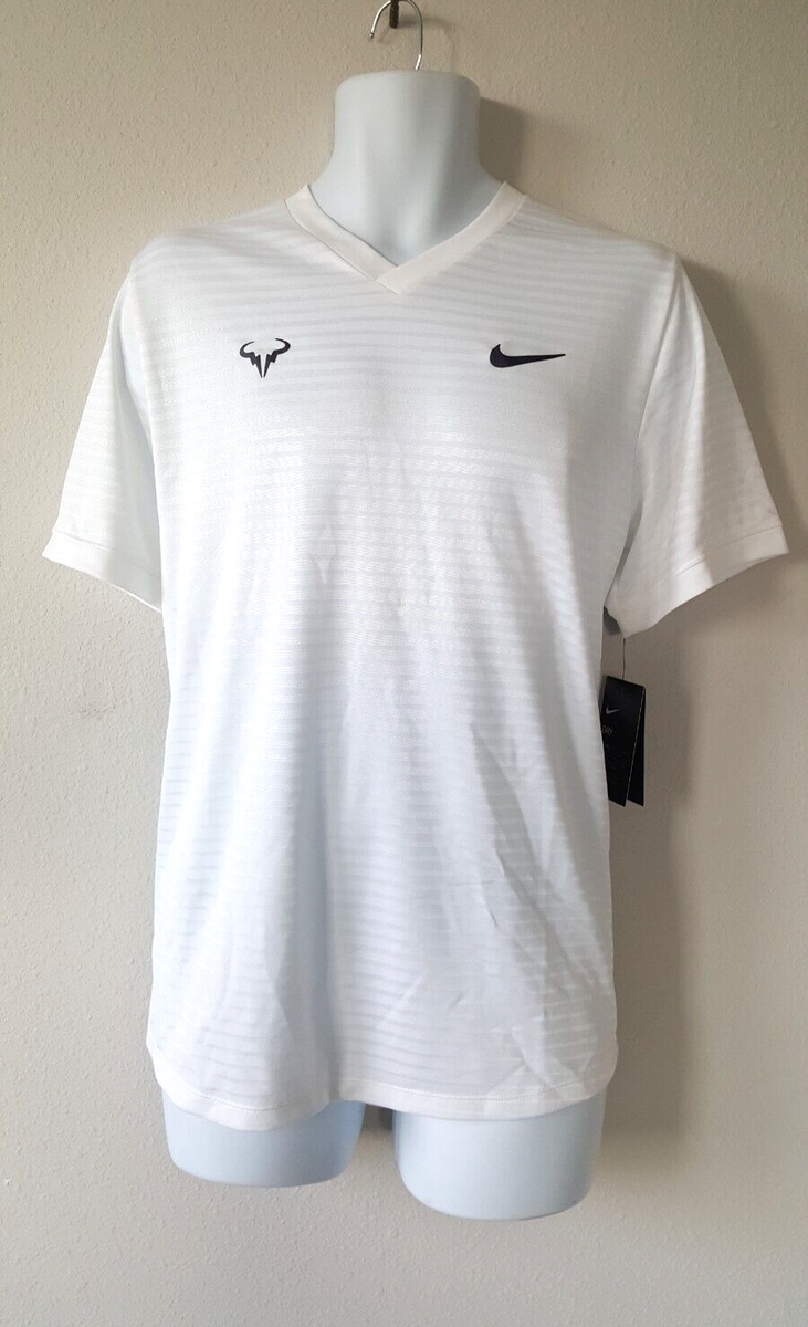 Nike Rafa Challenger Mens Short Sleeve White Tennis Shirt Sz L Ci9148 100 for sale online | eBay