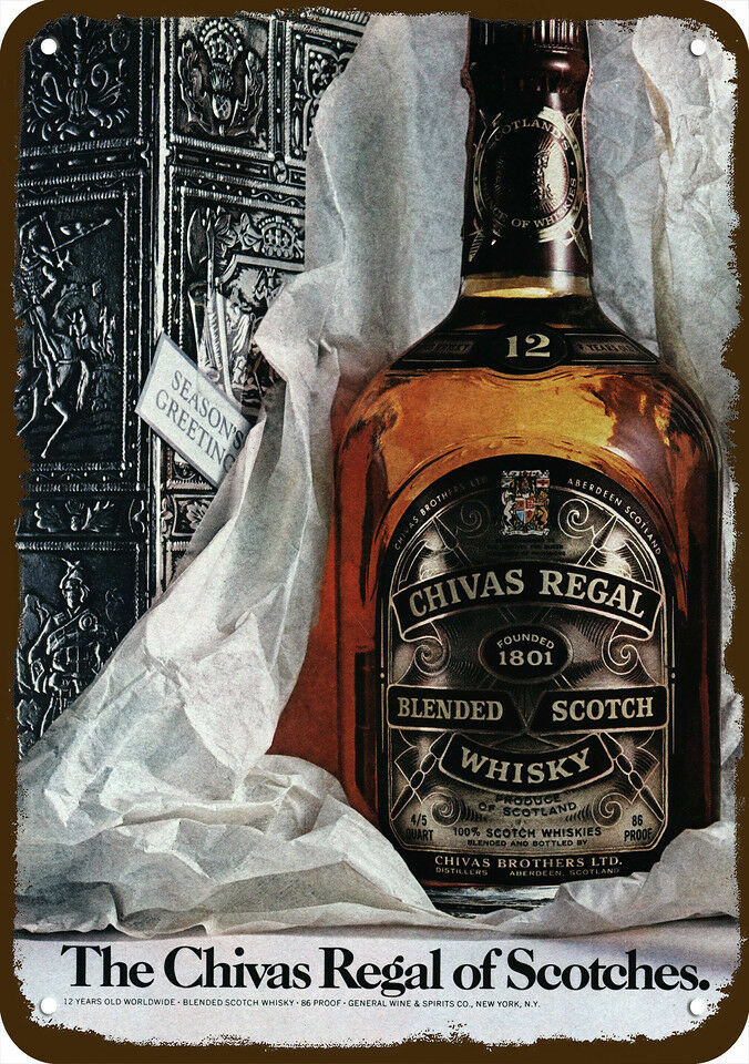 1975 CHIVAS REGAL SCOTCH Vintage-Look ***** DECORATIVE REPLICA METAL SIGN *****