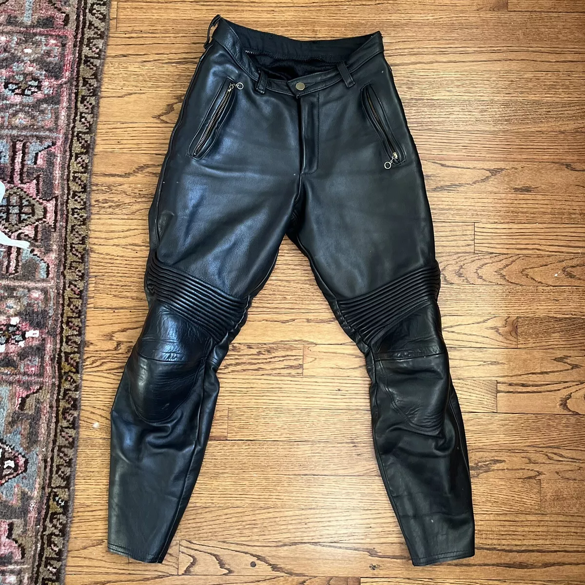 $799 Vanson Thick Heavy Leather Motorcycle Riding Pants Womens