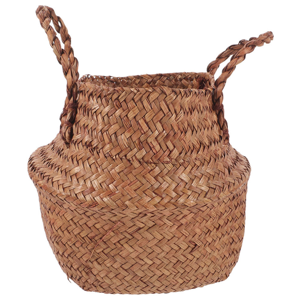 Seaweed Seagrass Woven Flower Basket Fruit Storage Wicker Laundry