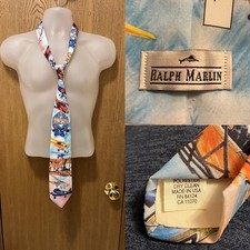 Vintage 1994 Ralph Marlin Tie “Bicentennial of Flight USA Made Aviation Pattern