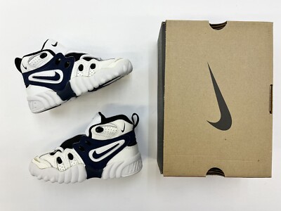 1996 Vintage Kids Nike Pummel Force White Navy Sz 11C kids leather 