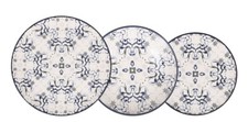 Dinner set service plates + bowls + dessert Relief plates stoneware 6PCS TESA