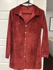 Fashion Nova Women's Cranberry Red Dress Medium Long Sleeve