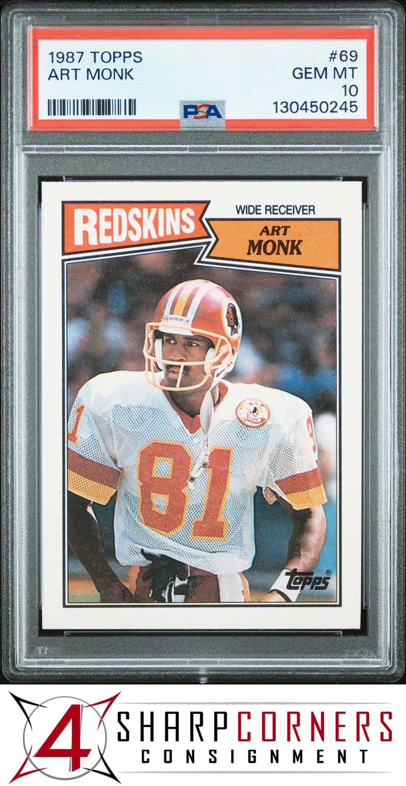 1987 TOPPS #69 ART MONK REDSKINS HOF PSA 10