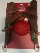 Car Reindeer Antler Kit Nose and Tail, Christmas Decoration Brown