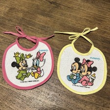Vintage Playskool Disney Babies Terry Vinyl Plastic Easy Eating' Bibs 1986