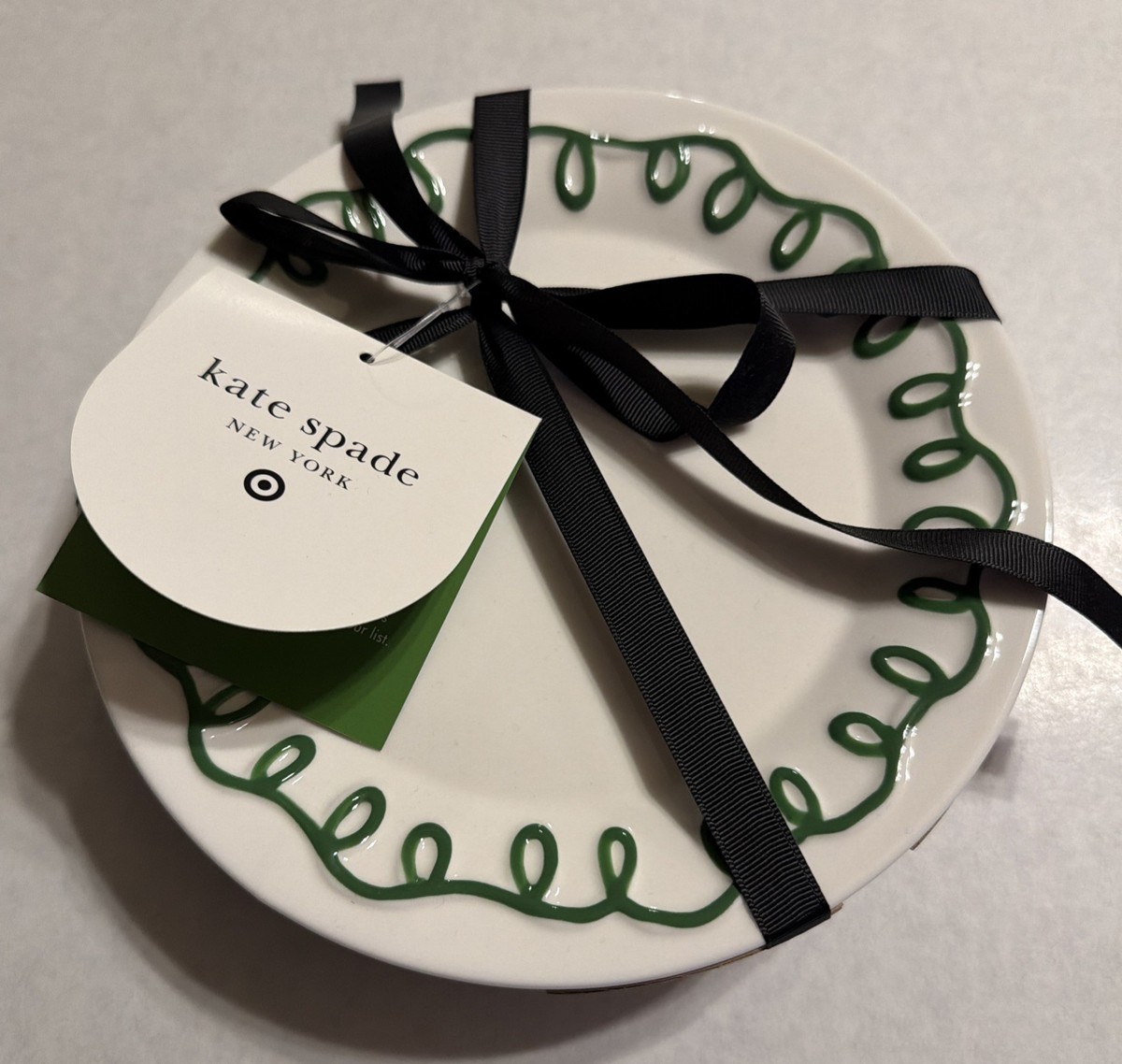 kate spade ⭐︎ケーキプレート４Setパーティに☆ Kate Spade New York X Target DESSERT PLATE SET (4) Stoneware Green