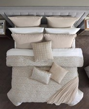 HALLMART COLLECTIBLES YOVANA 14 PC QUEEN COMFORTER SET FLORAL JACQUARD BEIGE