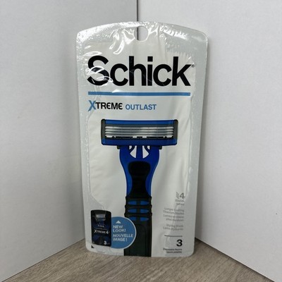 Schick Xtreme 4 Outlast Razor Disposable Razors for Men, 3 Count