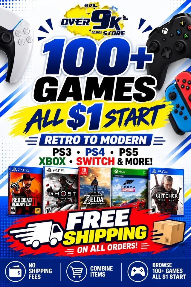 🔥 FREE SHIPPING 🚚 | ALL $1 START | 100+ Games | PS4 • PS5 • Switch & More