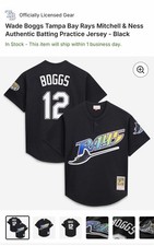 LG Wade Boggs 1998 Tampa Bay Rays MLB Mitchell & Ness Men's Authentic BP Jersey