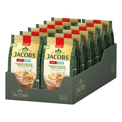 JACOBS Löskaffee TYP HASELNUSS LATTE Hot Cold 12 x 340 g Beutel Instantkaffee