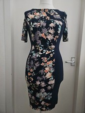 M&S Collection Petite Navy Short Sleeve Floral Women Ladies Bodycon Dress Size 8