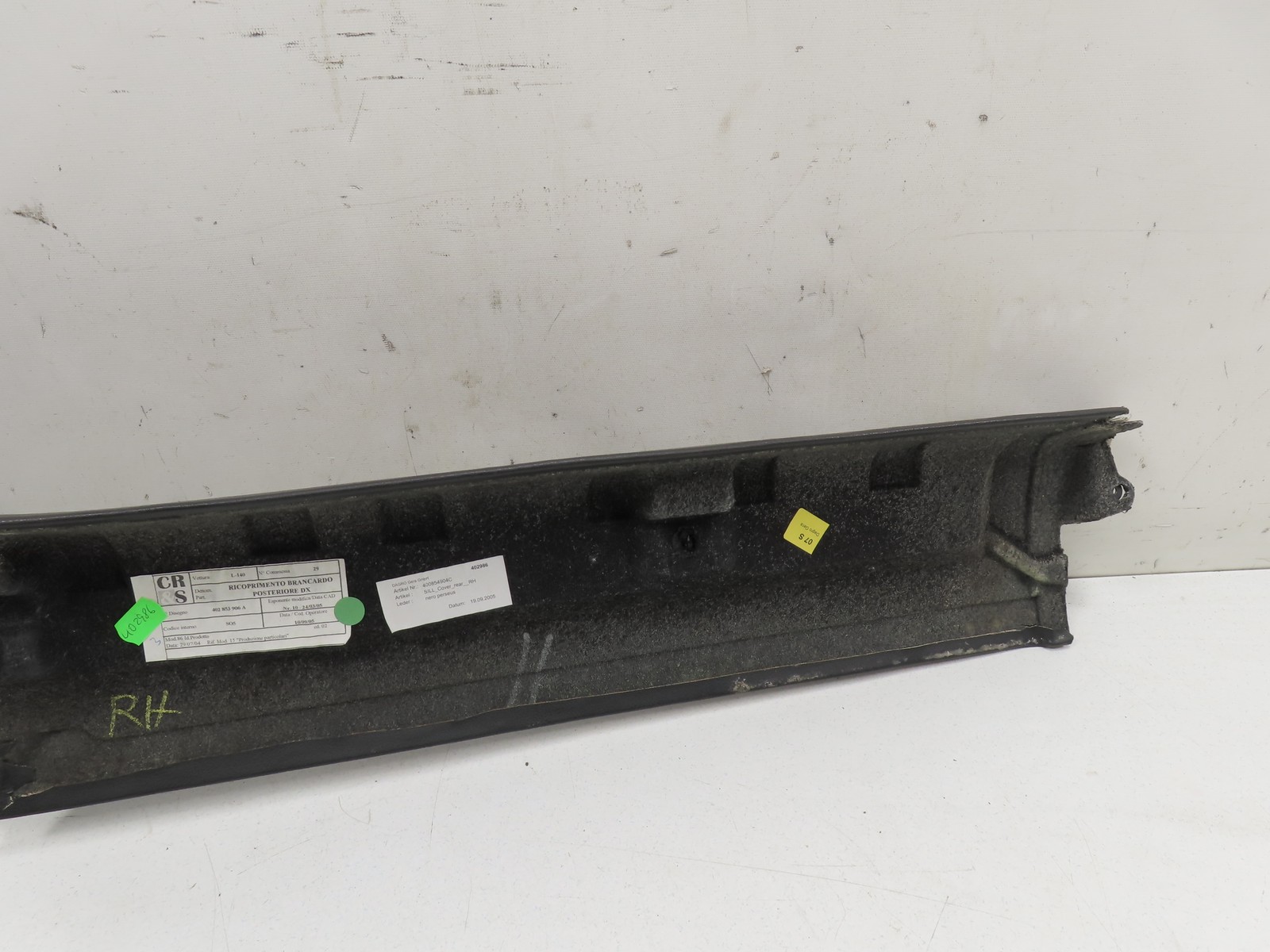 06 Lamborghini Gallardo #1310 Trim, Door Sill Cover Leather Black Right 40085490